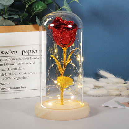 Enchanted Rose in Glass Dome with LED Lights