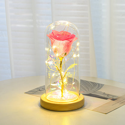 Enchanted Rose in Glass Dome with LED Lights